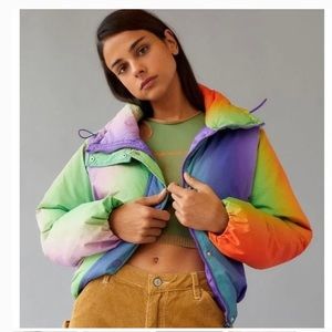 Urban Outfitters BDG Rainbow Puffer Jacket. Size Small - New With Tags